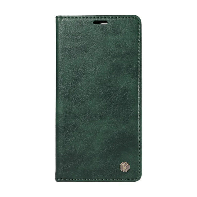 For OnePlus Ace 5G Wallet Case YIKATU YK-006 Magnetic Closure Leather Phone Cover Litchi Texture -  Green