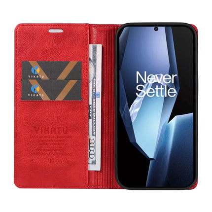 For OnePlus Ace 5G Wallet Case YIKATU YK-006 Magnetic Closure Leather Phone Cover Litchi Texture