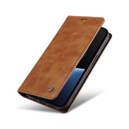 For OnePlus Ace 5G Wallet Case YIKATU YK-006 Magnetic Closure Leather Phone Cover Litchi Texture -  Brown