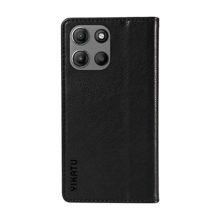 For Motorola Moto G15 4G Wallet Case YIKATU YK-006 Magnetic Closure Leather Phone Cover Litchi Texture