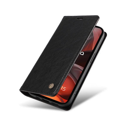 For Motorola Moto G15 4G Wallet Case YIKATU YK-006 Magnetic Closure Leather Phone Cover Litchi Texture