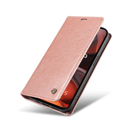 For Motorola Moto G15 4G Wallet Case YIKATU YK-006 Magnetic Closure Leather Phone Cover Litchi Texture