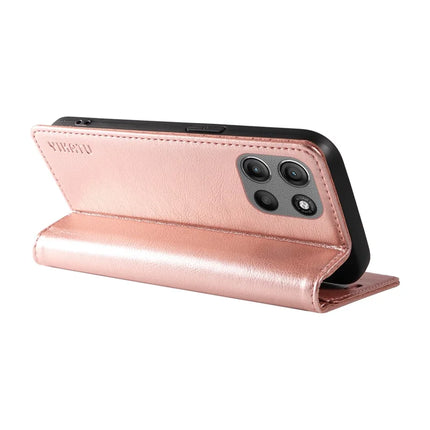 For Motorola Moto G15 4G Wallet Case YIKATU YK-006 Magnetic Closure Leather Phone Cover Litchi Texture