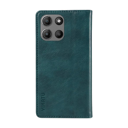 For Motorola Moto G15 4G Wallet Case YIKATU YK-006 Magnetic Closure Leather Phone Cover Litchi Texture