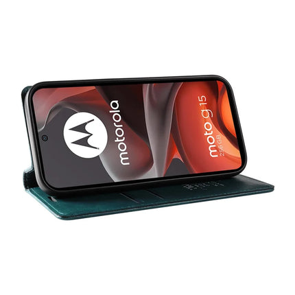 For Motorola Moto G15 4G Wallet Case YIKATU YK-006 Magnetic Closure Leather Phone Cover Litchi Texture