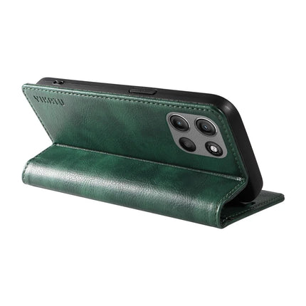 For Motorola Moto G15 4G Wallet Case YIKATU YK-006 Magnetic Closure Leather Phone Cover Litchi Texture -  Green