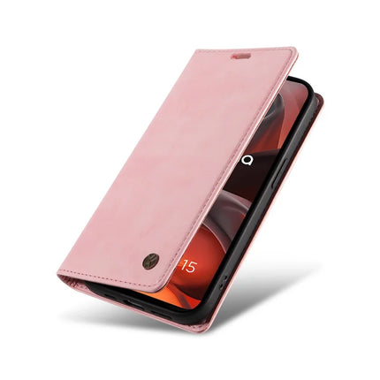 For Motorola Moto G15 4G Wallet Case YIKATU YK-006 Magnetic Closure Leather Phone Cover Litchi Texture