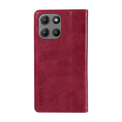 For Motorola Moto G15 4G Wallet Case YIKATU YK-006 Magnetic Closure Leather Phone Cover Litchi Texture