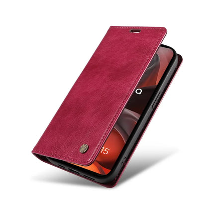 For Motorola Moto G15 4G Wallet Case YIKATU YK-006 Magnetic Closure Leather Phone Cover Litchi Texture