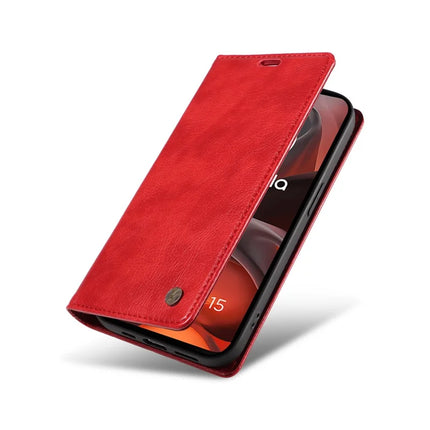 For Motorola Moto G15 4G Wallet Case YIKATU YK-006 Magnetic Closure Leather Phone Cover Litchi Texture