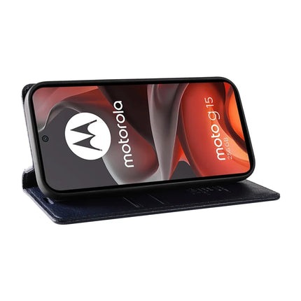 For Motorola Moto G15 4G Wallet Case YIKATU YK-006 Magnetic Closure Leather Phone Cover Litchi Texture
