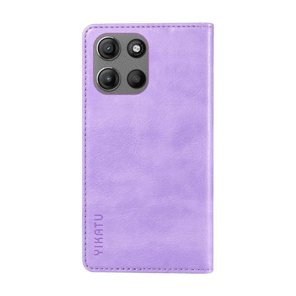 For Motorola Moto G15 4G Wallet Case YIKATU YK-006 Magnetic Closure Leather Phone Cover Litchi Texture