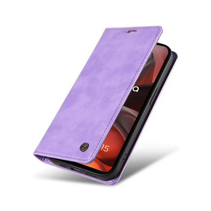 For Motorola Moto G15 4G Wallet Case YIKATU YK-006 Magnetic Closure Leather Phone Cover Litchi Texture