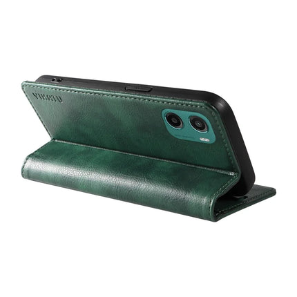 For Motorola Moto G05 4G Wallet Case YIKATU YK-006 Magnetic Closure Leather Phone Cover Litchi Texture -  Green