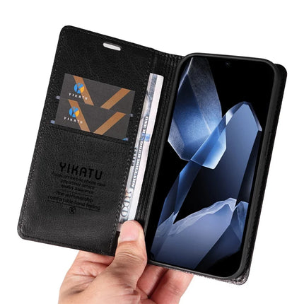 For OnePlus 13 Wallet Case YIKATU YK-006 Magnetic Closure Leather Phone Cover Litchi Texture