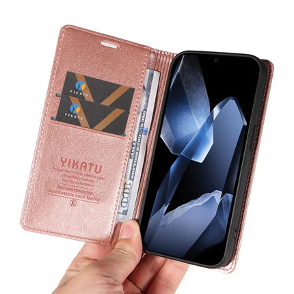 For OnePlus 13 Wallet Case YIKATU YK-006 Magnetic Closure Leather Phone Cover Litchi Texture