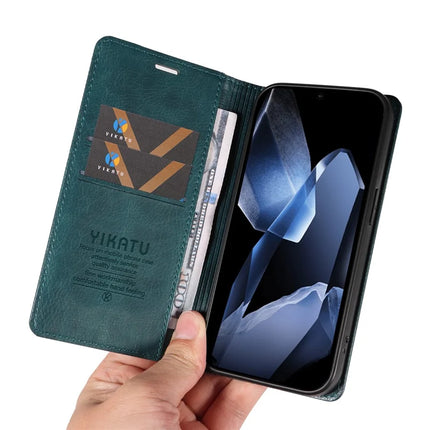 For OnePlus 13 Wallet Case YIKATU YK-006 Magnetic Closure Leather Phone Cover Litchi Texture