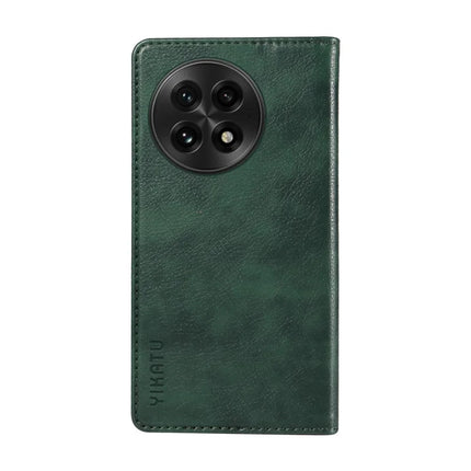 For OnePlus 13 Wallet Case YIKATU YK-006 Magnetic Closure Leather Phone Cover Litchi Texture -  Green