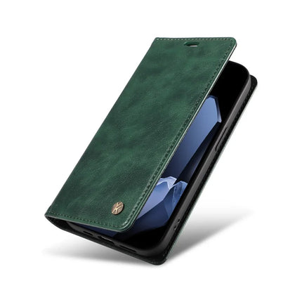 For OnePlus 13 Wallet Case YIKATU YK-006 Magnetic Closure Leather Phone Cover Litchi Texture -  Green