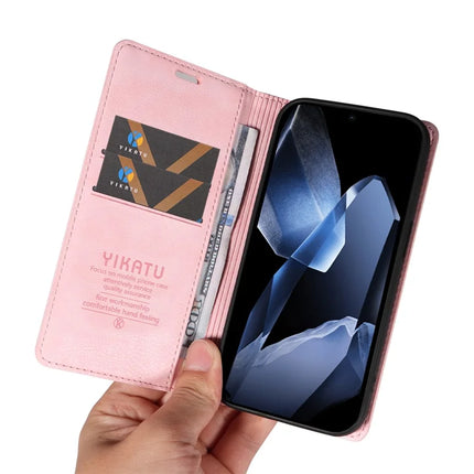 For OnePlus 13 Wallet Case YIKATU YK-006 Magnetic Closure Leather Phone Cover Litchi Texture