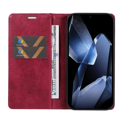 For OnePlus 13 Wallet Case YIKATU YK-006 Magnetic Closure Leather Phone Cover Litchi Texture