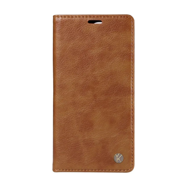 For OnePlus 13 Wallet Case YIKATU YK-006 Magnetic Closure Leather Phone Cover Litchi Texture -  Brown