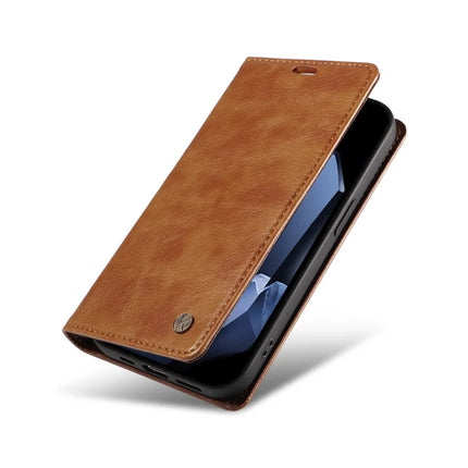 For OnePlus 13 Wallet Case YIKATU YK-006 Magnetic Closure Leather Phone Cover Litchi Texture -  Brown