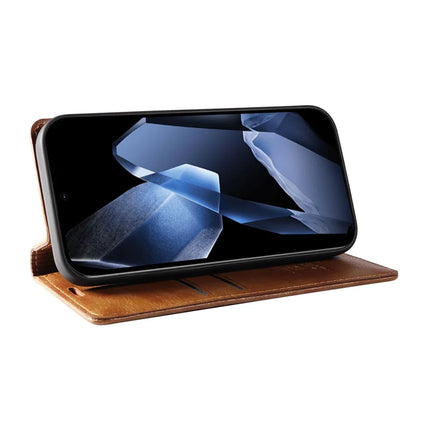 For OnePlus 13 Wallet Case YIKATU YK-006 Magnetic Closure Leather Phone Cover Litchi Texture -  Brown