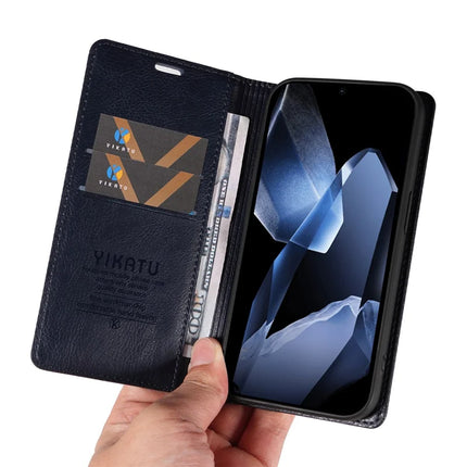 For OnePlus 13 Wallet Case YIKATU YK-006 Magnetic Closure Leather Phone Cover Litchi Texture