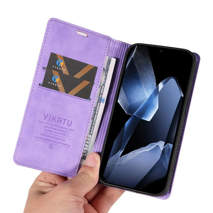 For OnePlus 13 Wallet Case YIKATU YK-006 Magnetic Closure Leather Phone Cover Litchi Texture
