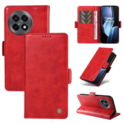 For OnePlus Ace 5G Case YIKATU YK-007 Litchi Texture PU Leather Wallet Phone Cover - Red