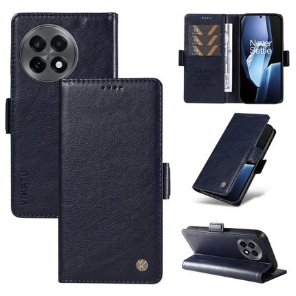 For OnePlus Ace 5G Case YIKATU YK-007 Litchi Texture PU Leather Wallet Phone Cover - Navy Blue
