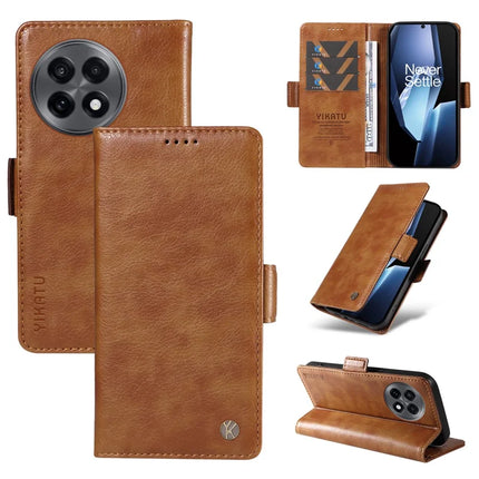 For OnePlus Ace 5G Case YIKATU YK-007 Litchi Texture PU Leather Wallet Phone Cover - Brown