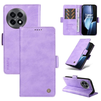 For OnePlus Ace 5G Case YIKATU YK-007 Litchi Texture PU Leather Wallet Phone Cover - Purple