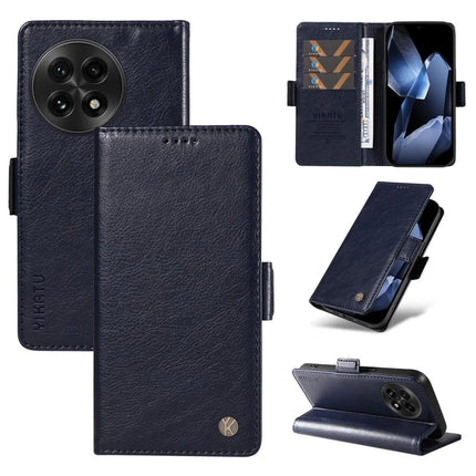 For OnePlus 13 Case YIKATU YK-007 Litchi Texture PU Leather Wallet Phone Cover - Navy Blue