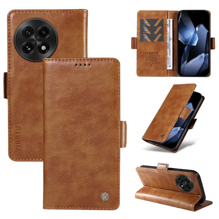 For OnePlus 13 Case YIKATU YK-007 Litchi Texture PU Leather Wallet Phone Cover - Brown