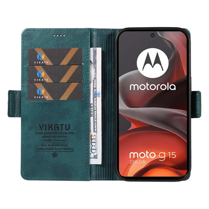 For Motorola Moto G15 4G Case YIKATU YK-007 Litchi Texture PU Leather Wallet Phone Cover