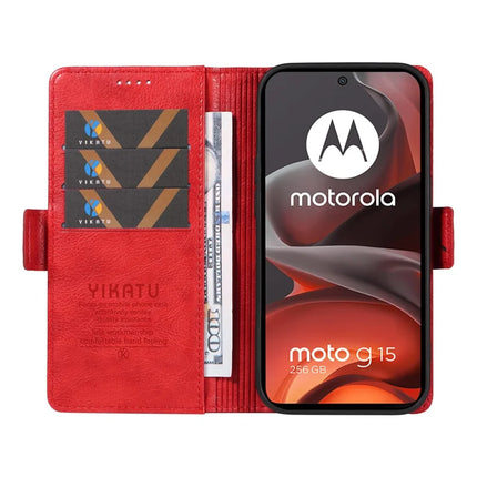 For Motorola Moto G15 4G Case YIKATU YK-007 Litchi Texture PU Leather Wallet Phone Cover