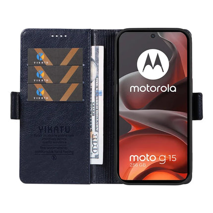 For Motorola Moto G15 4G Case YIKATU YK-007 Litchi Texture PU Leather Wallet Phone Cover