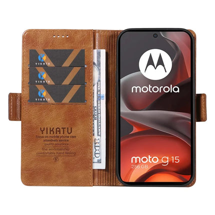 For Motorola Moto G15 4G Case YIKATU YK-007 Litchi Texture PU Leather Wallet Phone Cover