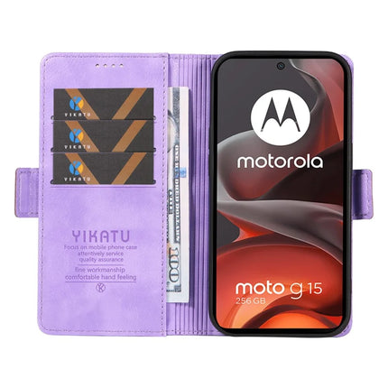 For Motorola Moto G15 4G Case YIKATU YK-007 Litchi Texture PU Leather Wallet Phone Cover