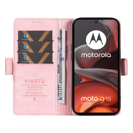 For Motorola Moto G15 4G Case YIKATU YK-007 Litchi Texture PU Leather Wallet Phone Cover