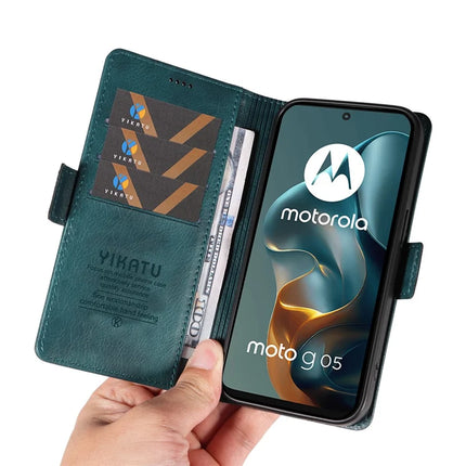 For Motorola Moto G05 4G Case YIKATU YK-007 Litchi Texture PU Leather Wallet Phone Cover