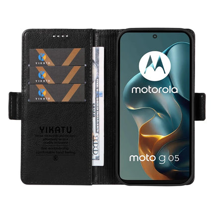 For Motorola Moto G05 4G Case YIKATU YK-007 Litchi Texture PU Leather Wallet Phone Cover
