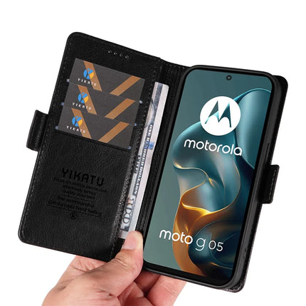 For Motorola Moto G05 4G Case YIKATU YK-007 Litchi Texture PU Leather Wallet Phone Cover