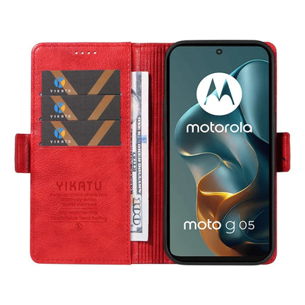 For Motorola Moto G05 4G Case YIKATU YK-007 Litchi Texture PU Leather Wallet Phone Cover
