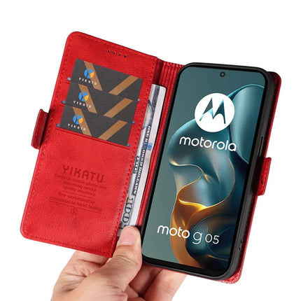 For Motorola Moto G05 4G Case YIKATU YK-007 Litchi Texture PU Leather Wallet Phone Cover