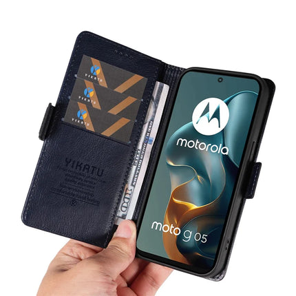 For Motorola Moto G05 4G Case YIKATU YK-007 Litchi Texture PU Leather Wallet Phone Cover