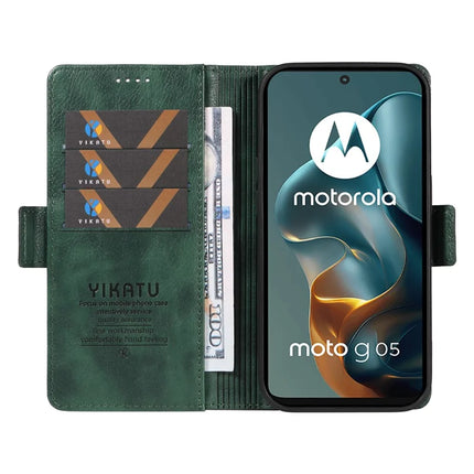 For Motorola Moto G05 4G Case YIKATU YK-007 Litchi Texture PU Leather Wallet Phone Cover