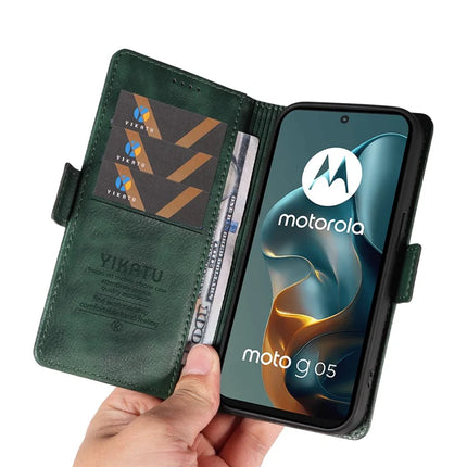 For Motorola Moto G05 4G Case YIKATU YK-007 Litchi Texture PU Leather Wallet Phone Cover